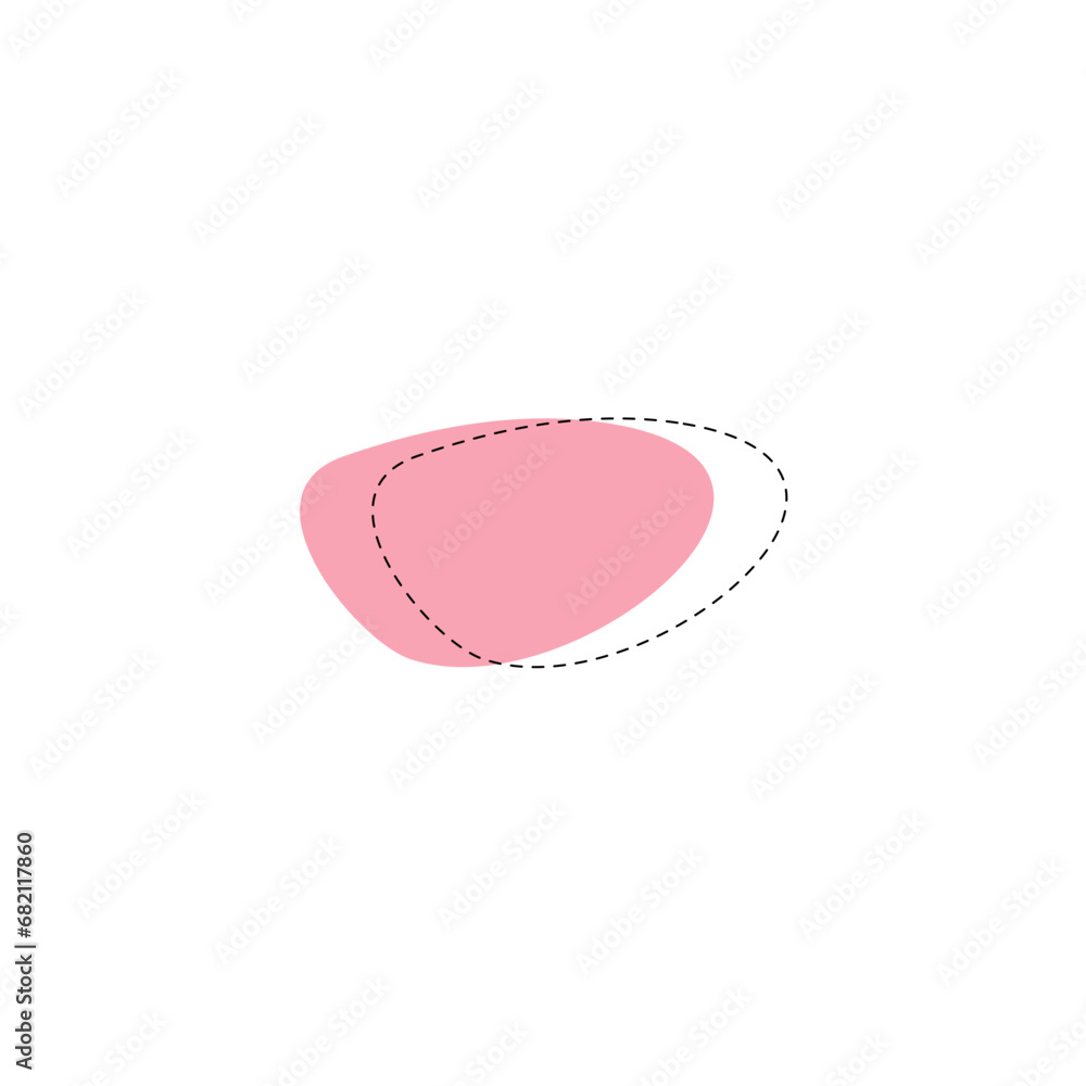 Poster set of blob vector elements with hand draw illustration