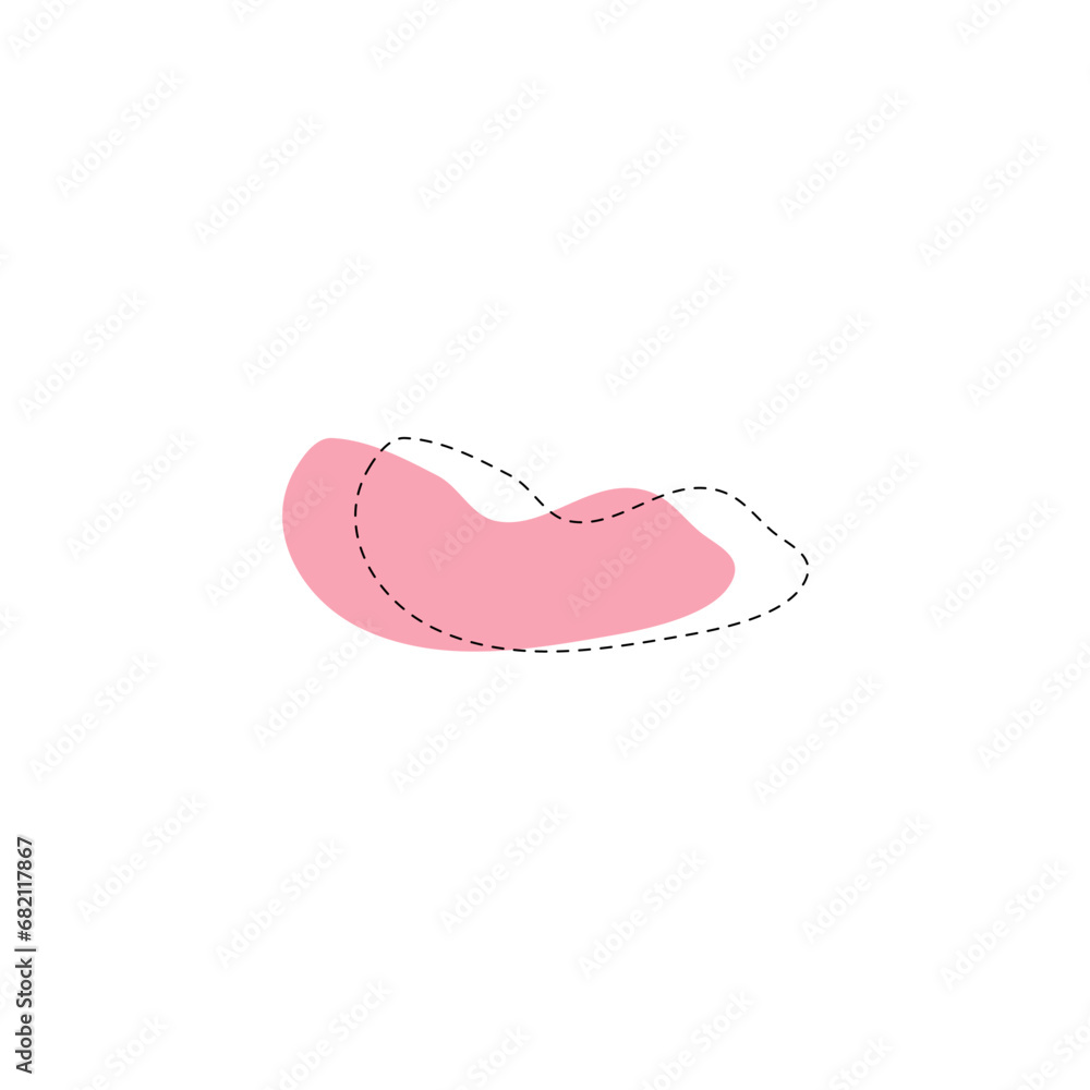 Poster set of blob vector elements with hand draw illustration