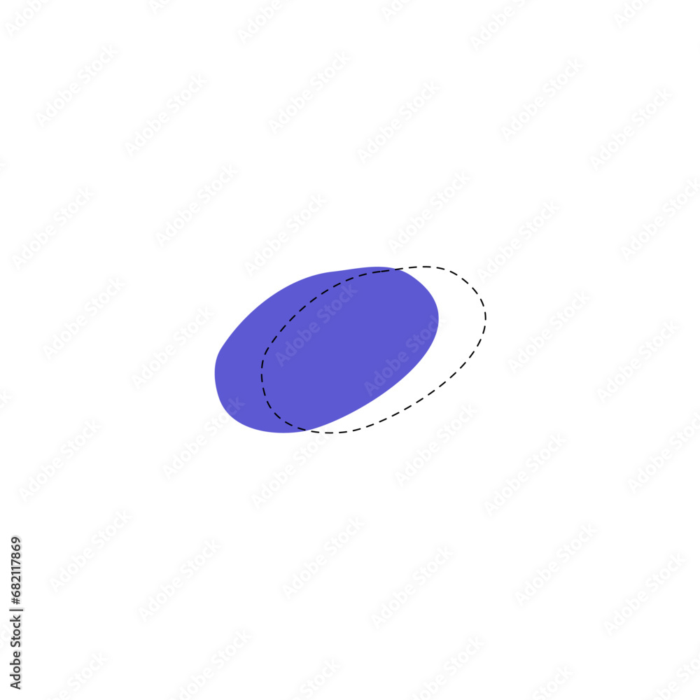 Poster set of blob vector elements with hand draw illustration