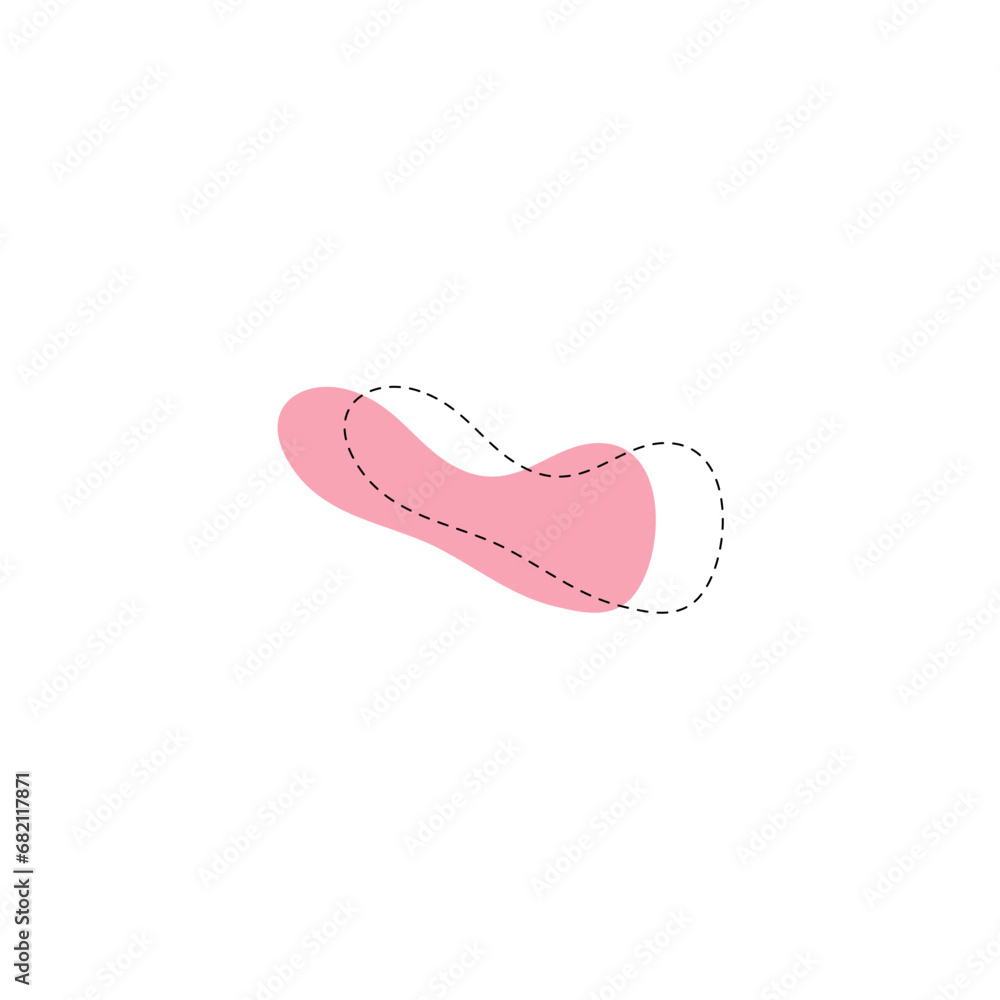 Poster set of blob vector elements with hand draw illustration