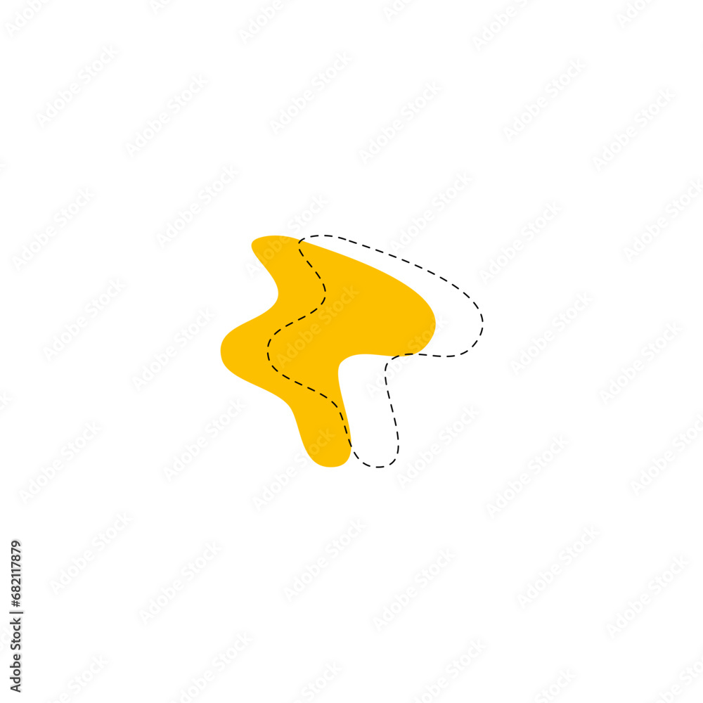 Poster set of blob vector elements with hand draw illustration