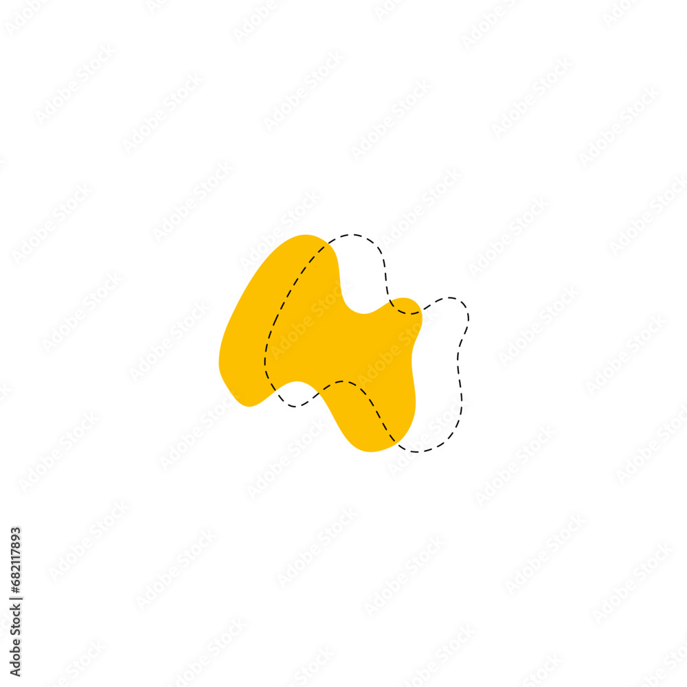 Poster set of blob vector elements with hand draw illustration