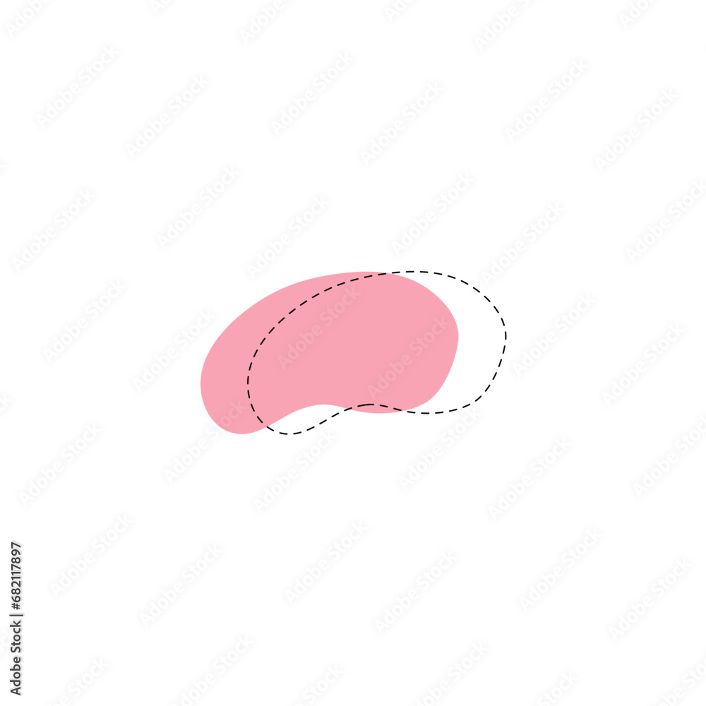Poster set of blob vector elements with hand draw illustration