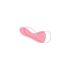 set of blob vector elements with hand draw illustration