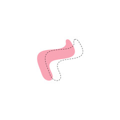 set of blob vector elements with hand draw illustration