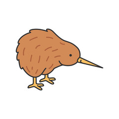 Kiwi bird flat icon. Vector illustration of kiwi bird.