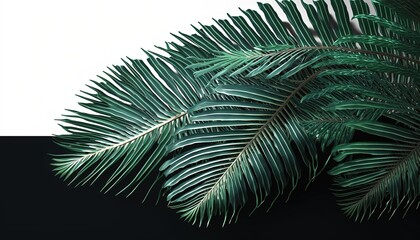 Palm leaves illustration generative ai