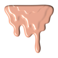 the beige liquid was dripping down.