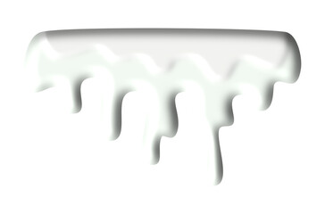 The liquid drops are shiny white.