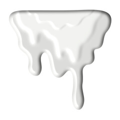 The liquid drops are shiny the liquid is dripping white. white.