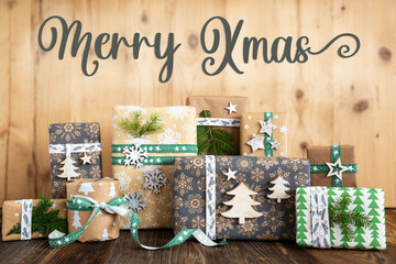 Text Merry Xmas, Rustic, Eco Christmas Background