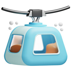 cable car 3D illustration 