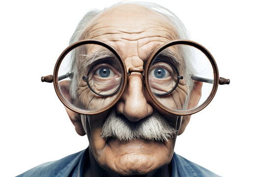 Old Man's Glasses Isolated on transparent background