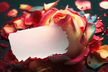 Message on a petals. Background generative ai