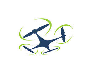 Abstract flying drone vector illustration logo