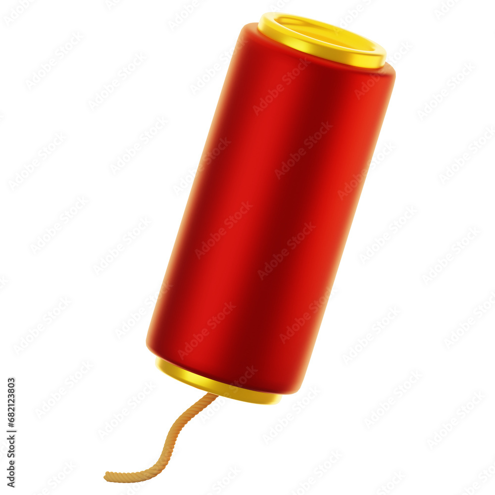 Poster 3d rendering firework icon. 3d render christmas icon concept
