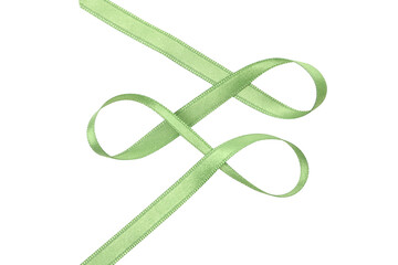 Naklejka premium PNG, Green satin ribbon, isolated on white background