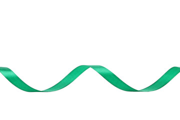 PNG, Green twisted ribbon, isolated on white background
