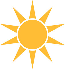 Sun flat icon Summer pictogram. Sunlight symbol. for website design, web button, mobile app...
