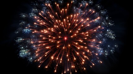 Colorful Fireworks. Celebrate with fireworks at Night. Black background.