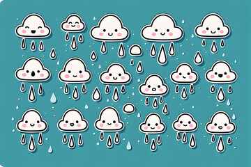 cute clouds. Generative AI