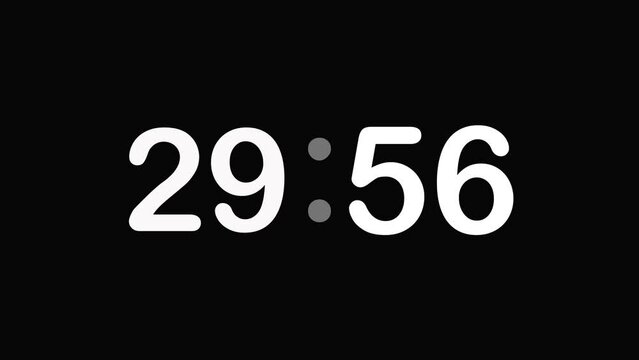 30 minutes countdown timer animation 4k