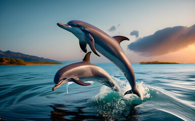 Dance of the Dolphins, A Playful Symphony in Open Waters