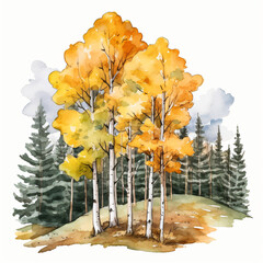 Watercolor Aspen Mountain