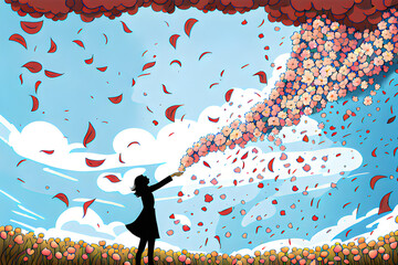 dancing flowers. Generative AI