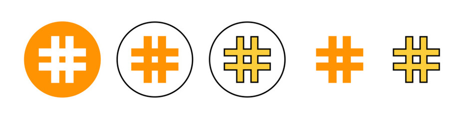 Hashtag icon set for web and mobile app. hashtag sign and symbol