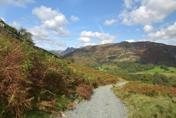 Track through the quarries at Tilberthwaite to Little Langdale in the Lake District