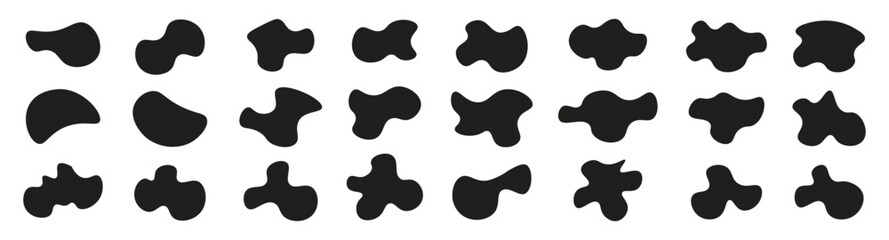 Set of liquid shapes. Abstract watery forms template. Vector Illustration. 