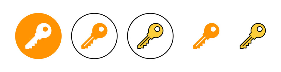 Key icon set for web and mobile app. Key sign and symbol.