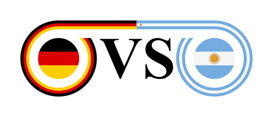 concept between germany vs argentina. vector illustration isolated on white background