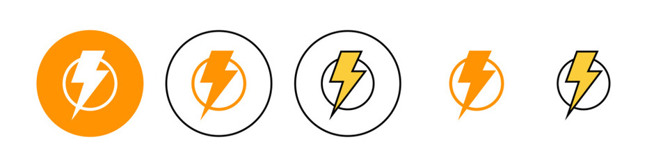 Lightning icon set for web and mobile app. electric sign and symbol. power icon. energy sign - obrazy, fototapety, plakaty