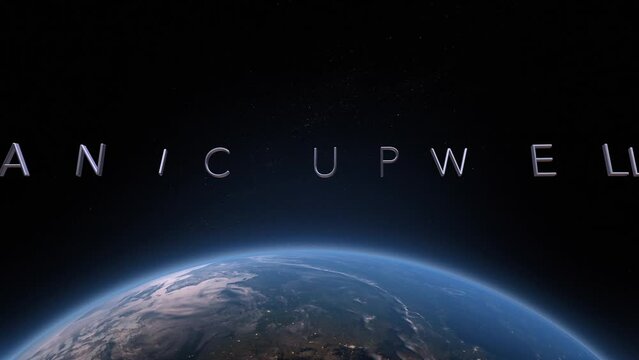 Oceanic upwelling 3D title animation on the planet Earth background