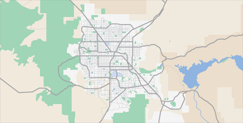 Layered editable vector illustration outline Map of Las Vegas,USA - obrazy, fototapety, plakaty