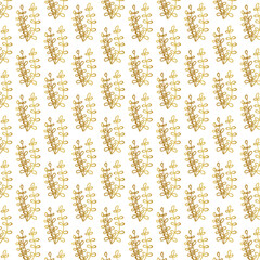 floral seamless pattern gold color