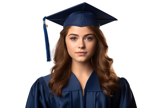 Cap and Gown Woman's Success Isolated on transparent background