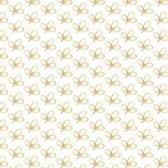 floral seamless pattern gold color