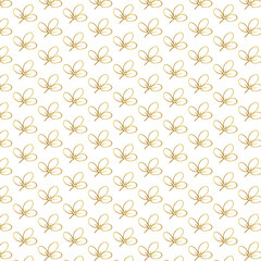floral seamless pattern gold color