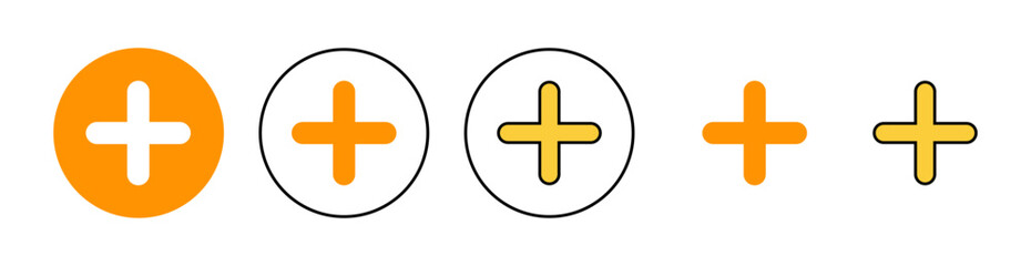Obraz premium Plus Icon set for web and mobile app. Add plus sign and symbol