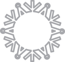 Digital png illustration of grey snowflake on transparent background