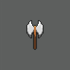 this is axe item in pixel art with simple color and black background ,this item good for presentations,stickers, icons, t shirt design,game asset,logo and your project.