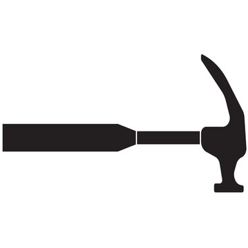 Digital png illustration of black hammer on transparent background