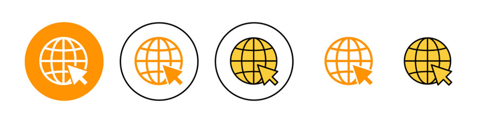 Web icon set for web and mobile app. go to web sign and symbol. web click icon. Global search icon