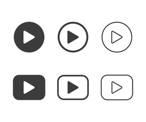 Play Button vector icon set. 