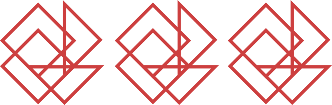 Digital png illustration of red geometric shapes repeated on transparent background