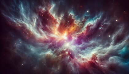 Obraz premium Colorful space galaxy cloud nebula. Stary night cosmos. Universe science astronomy. Supernova background wallpaper.