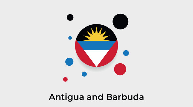 Antigua and Barbuda flag bubble circle round shape icon colorful vector illustration